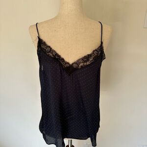Zara Black Camisole with Lace and Dots